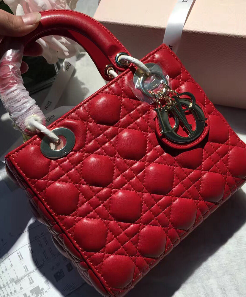 Christian Dior Lady Dior Lucky Badges Bag Red